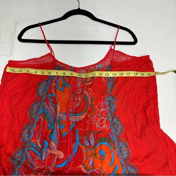 Intimately free people miles away Elegant Red Paisley floral Maxi Dress size L - Picture 6 of 11